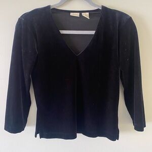 Merona Black Fitted 3/4 Sleeve Blouse